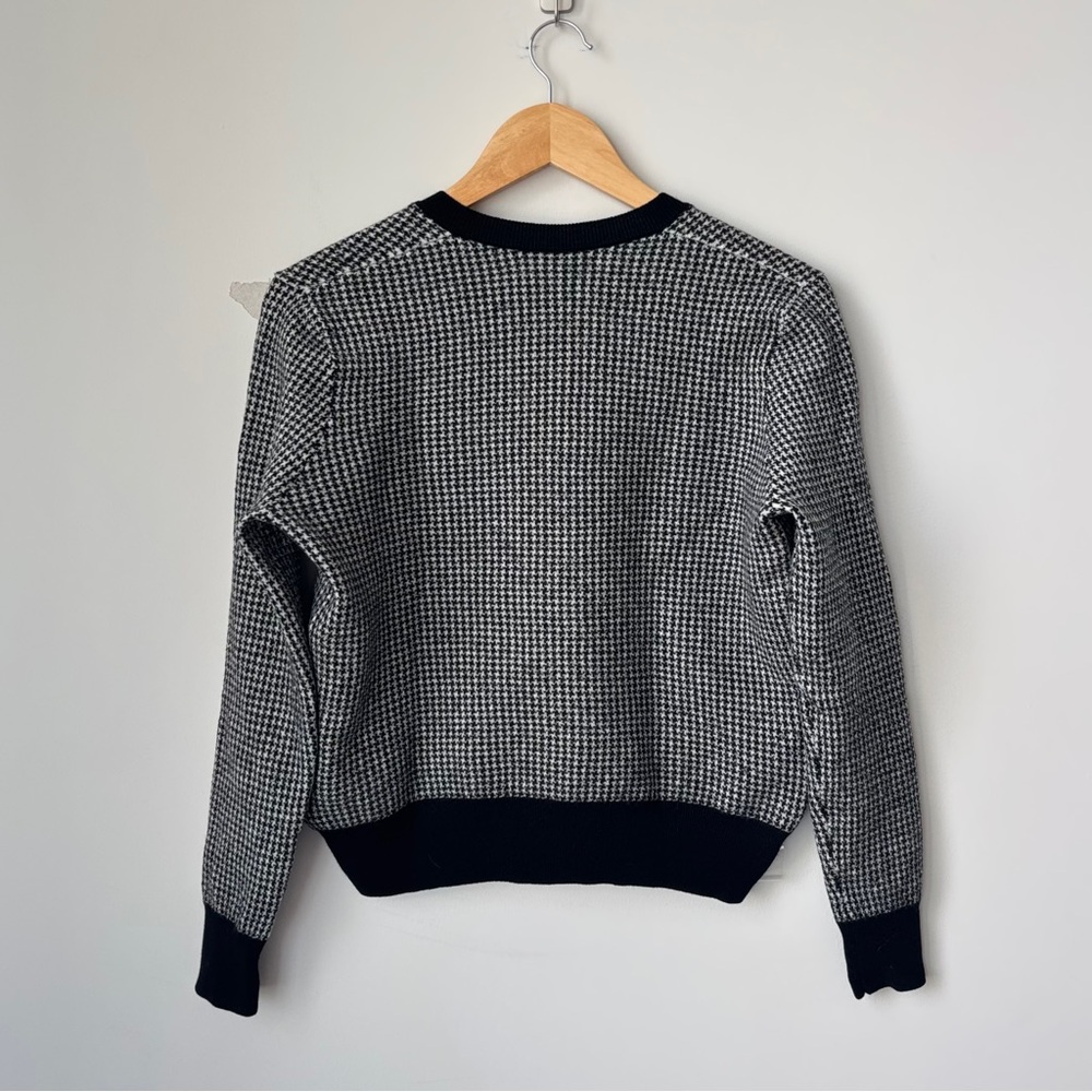 Ralph Lauren Purple Label Houndstooth Merino Wool V-Neck Sweater Size L Jacquard - Picture 7 of 14